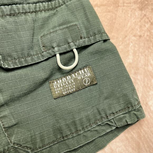 Vintage 90s Jordache Utility Wear Army Green Mini Cargo Shorts Indie Sleaze - Picture 3 of 7